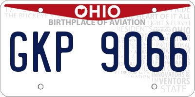 OH license plate GKP9066