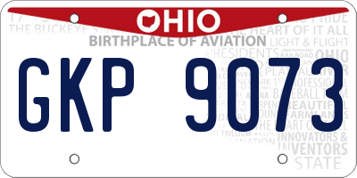 OH license plate GKP9073