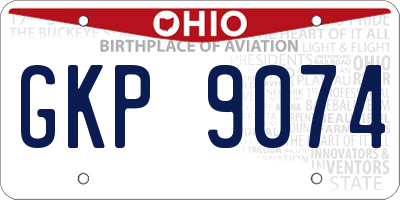 OH license plate GKP9074
