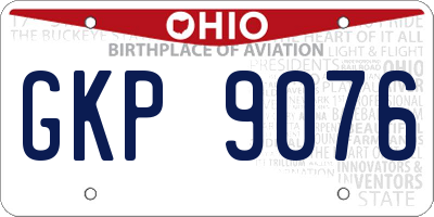OH license plate GKP9076