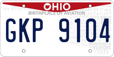 OH license plate GKP9104