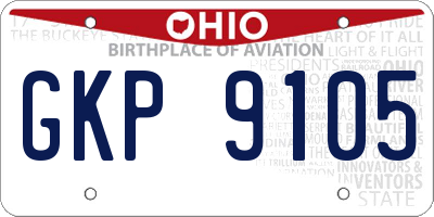 OH license plate GKP9105