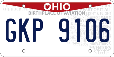 OH license plate GKP9106