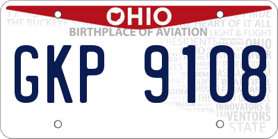 OH license plate GKP9108