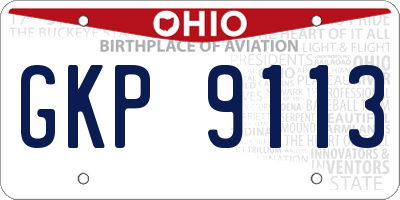 OH license plate GKP9113