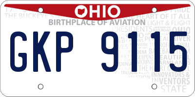 OH license plate GKP9115