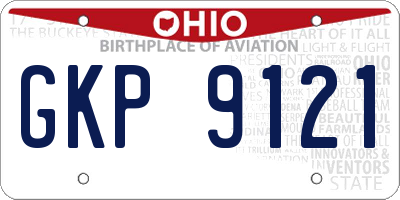 OH license plate GKP9121
