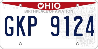OH license plate GKP9124