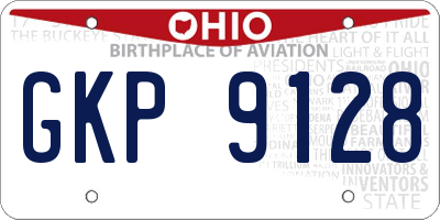OH license plate GKP9128