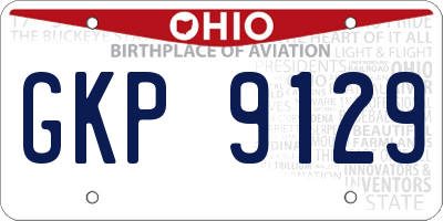 OH license plate GKP9129
