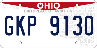 OH license plate GKP9130