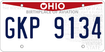 OH license plate GKP9134