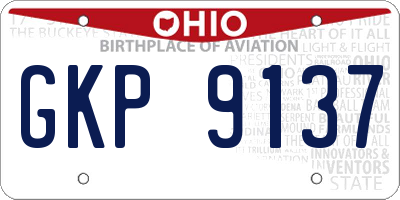 OH license plate GKP9137