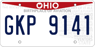 OH license plate GKP9141