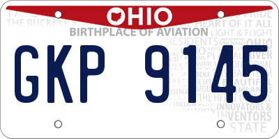 OH license plate GKP9145