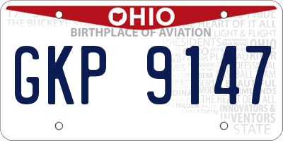 OH license plate GKP9147