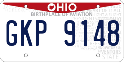 OH license plate GKP9148