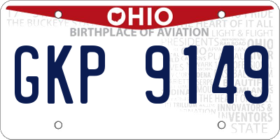 OH license plate GKP9149