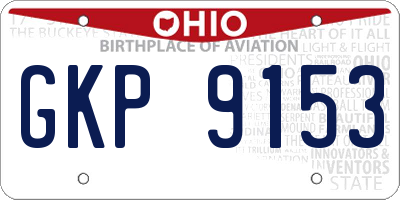 OH license plate GKP9153