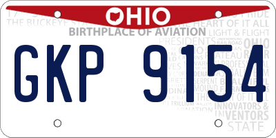 OH license plate GKP9154
