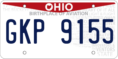 OH license plate GKP9155