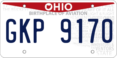 OH license plate GKP9170