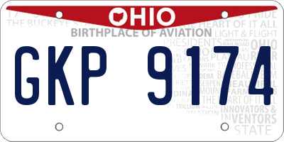 OH license plate GKP9174