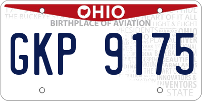 OH license plate GKP9175