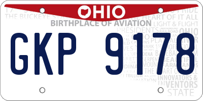 OH license plate GKP9178