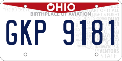 OH license plate GKP9181