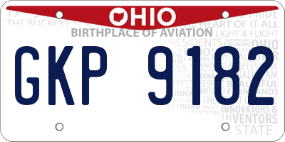 OH license plate GKP9182