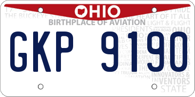 OH license plate GKP9190