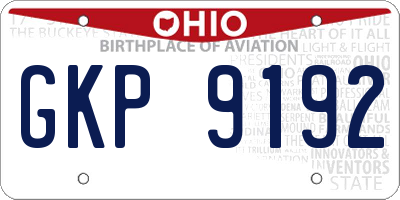 OH license plate GKP9192