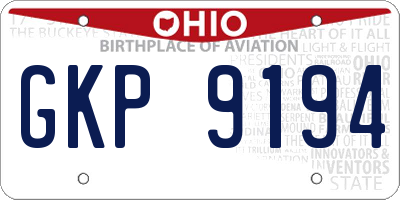 OH license plate GKP9194