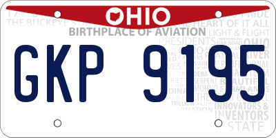 OH license plate GKP9195