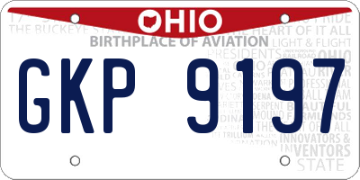 OH license plate GKP9197