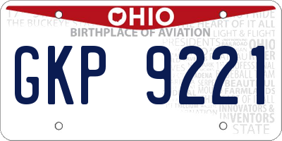 OH license plate GKP9221
