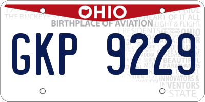 OH license plate GKP9229