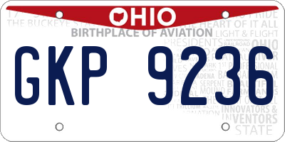 OH license plate GKP9236