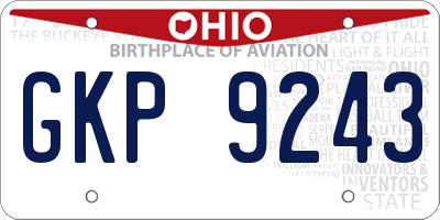 OH license plate GKP9243