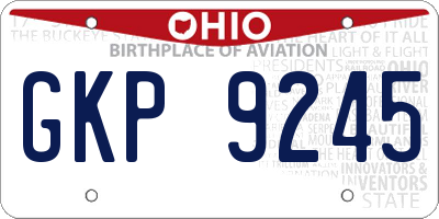 OH license plate GKP9245