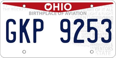 OH license plate GKP9253