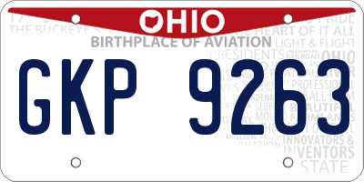 OH license plate GKP9263