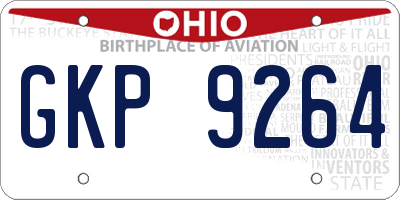 OH license plate GKP9264