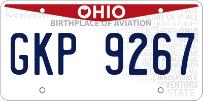 OH license plate GKP9267