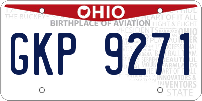 OH license plate GKP9271
