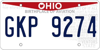 OH license plate GKP9274