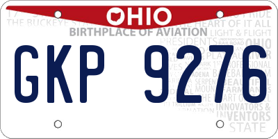 OH license plate GKP9276