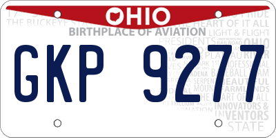OH license plate GKP9277