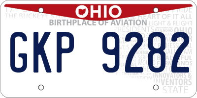 OH license plate GKP9282